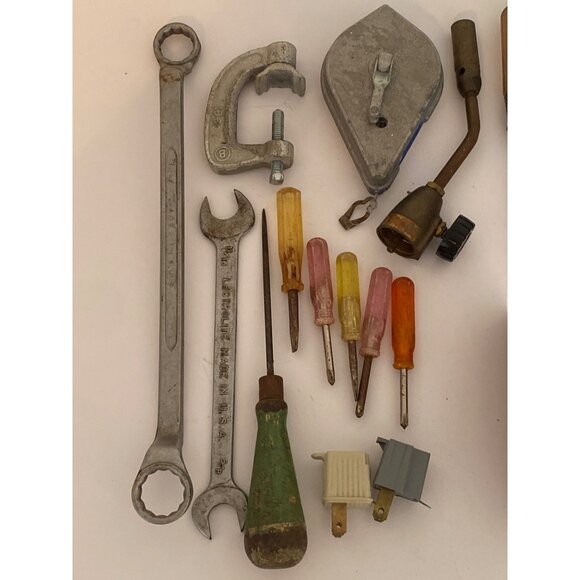 Hand Tools Lot Wrenches Screwdrivers Clamp Radio Shack Adapter USA Made VTG - Picture 2 of 8